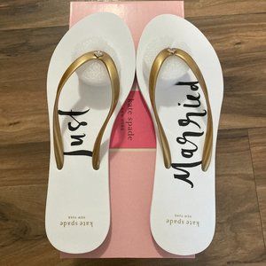 NWT Kate Spade Nayla "Just Married" Flip Flops Size 10